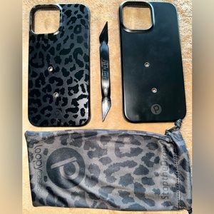 iPhone 13 Pro Max loopy black AND leopard black phone case